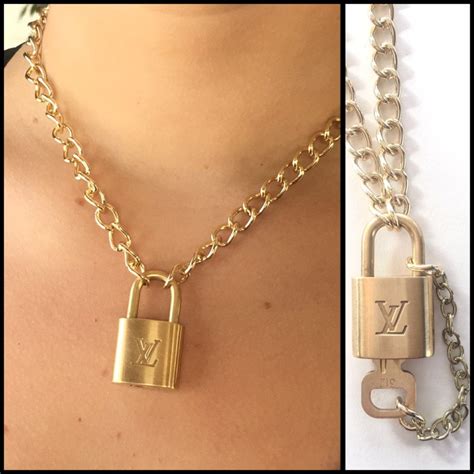 gold louis vuitton lock necklace|Louis Vuitton necklace wallet.